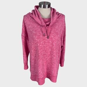 Liz Claiborne Weekend Large Pink Cowl Neck Drawstring Sweatshirt